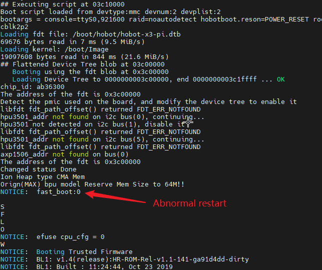 U-Boot reboot due to power issue