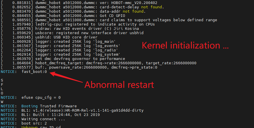 Kernel reboot due to power issue